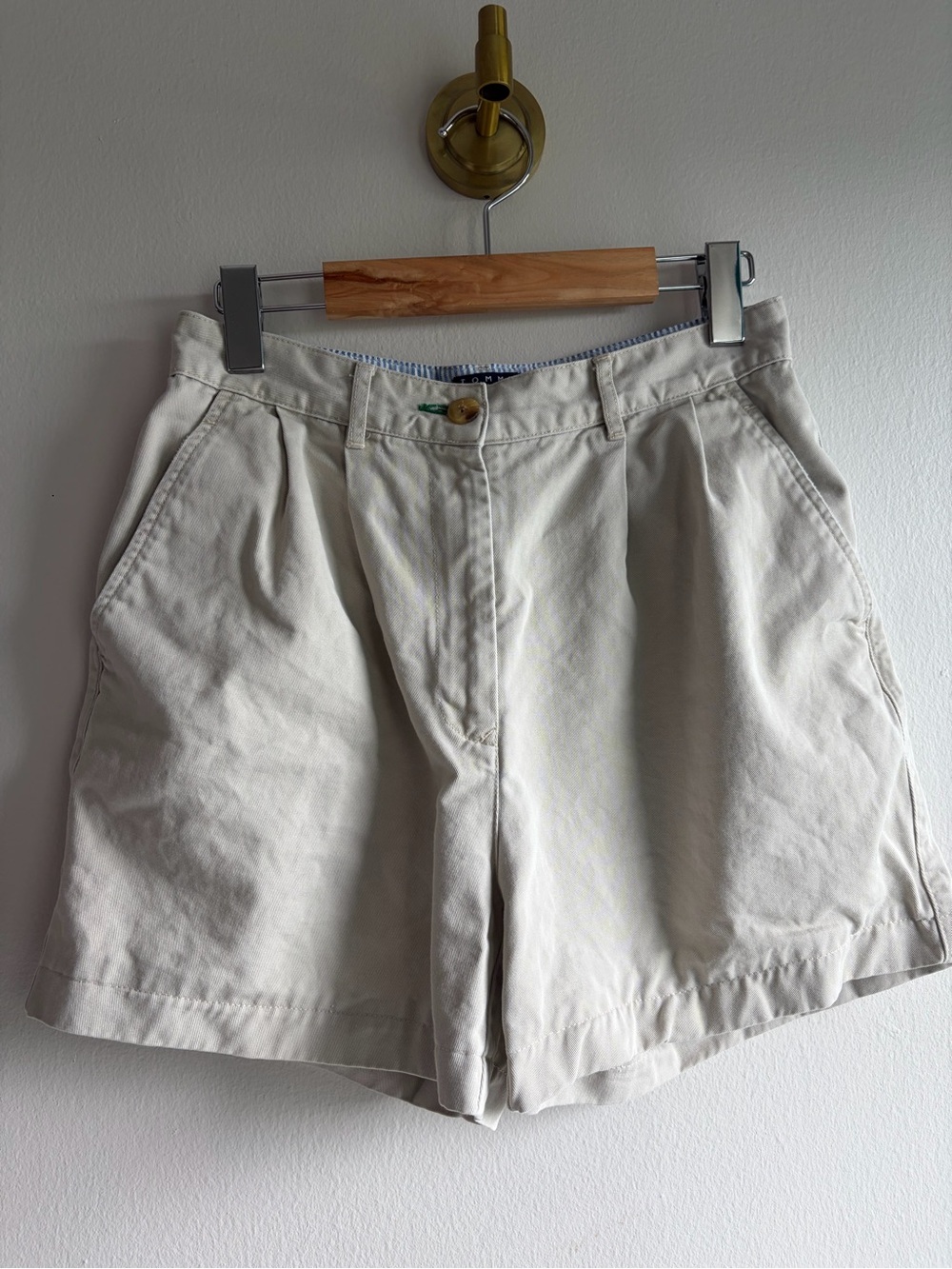 Tommy Hilfiger Light Beige Flat Front Shorts